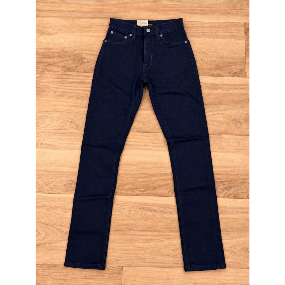 Nudie Jeans Co Pipe Led Indigo Black Slim Straight Stretch Denim Jeans 25x30NWT